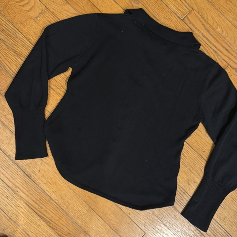 🌼🐴VINTAGE EQUESTRIAN BLACK MOCK CARDIGAN - SNAFFLE BIT - LARGE🐴🌼 - Picture 8 of 9
